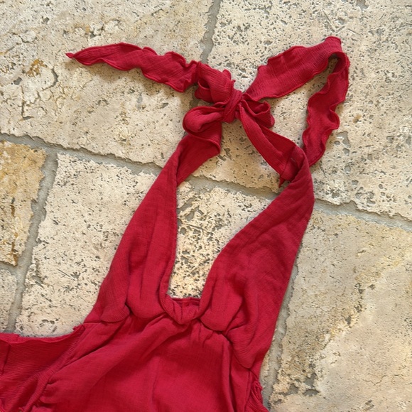 Free People midi TAKE A DIP halter tie back dress. - Picture 8 of 13